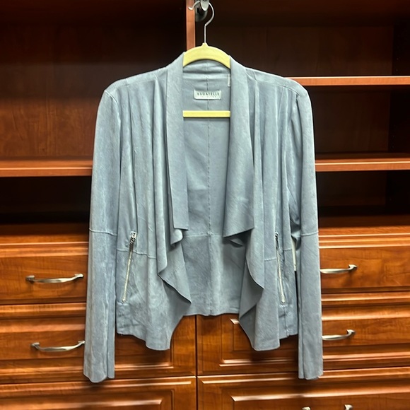 NEW Bagatelle Faux Suede Gray/Blue Jacket - Picture 1 of 5